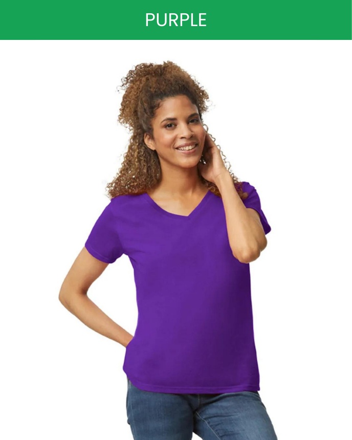 Ladies' V-neck T-shirt Gildan 5V00L (Made in US) - Print On Demand ...