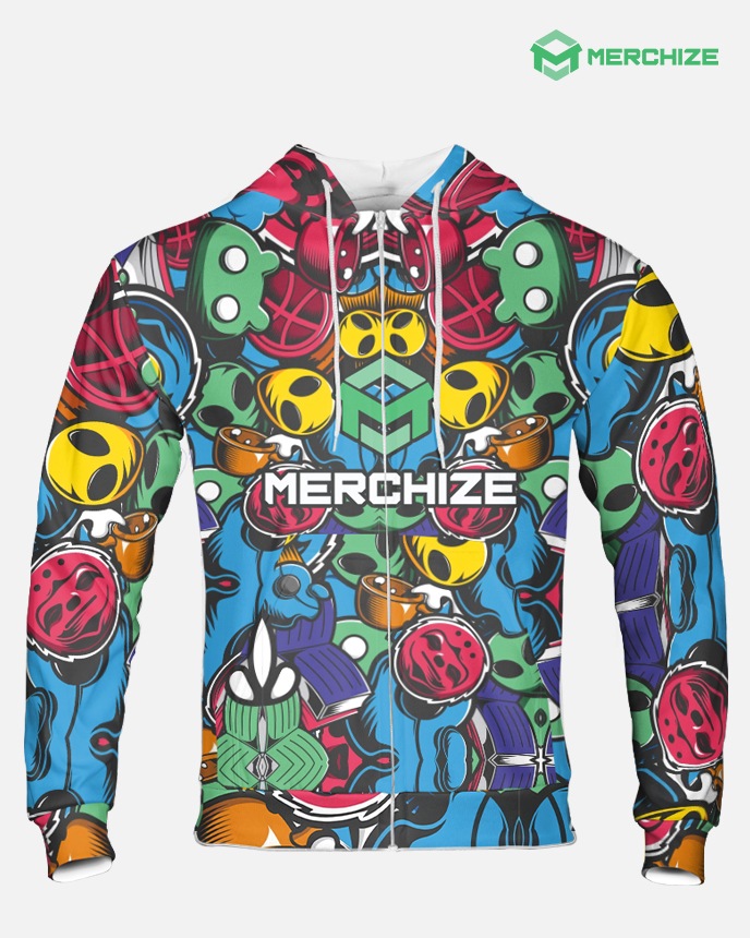 all over print zip up hoodies