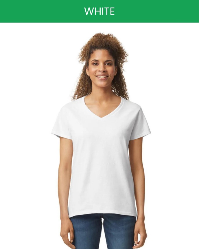 Ladies' V-neck T-shirt Gildan 5V00L (Made in US) - Print On Demand ...