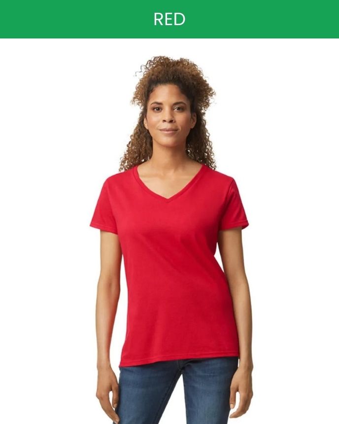 Ladies' V-neck T-shirt Gildan 5V00L (Made in US) - Print On Demand ...